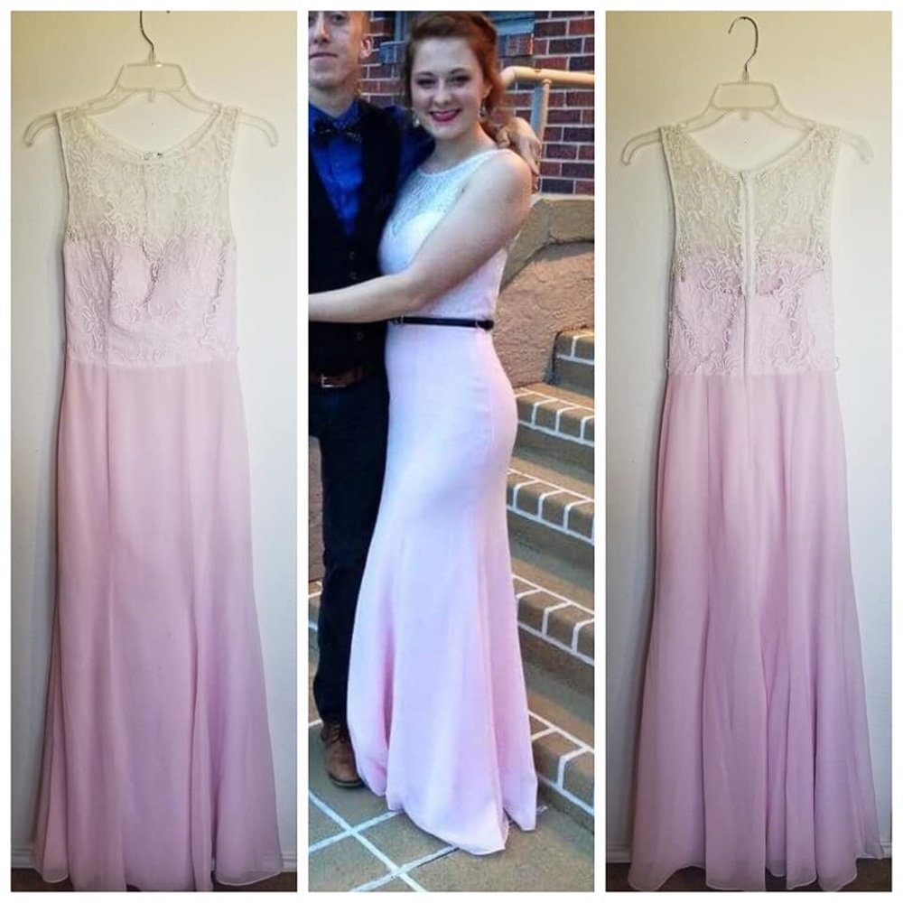 Light Pink Lace Formal Dress